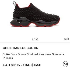 Christian Louboutin Spiked Sock black shoes. In original box brand new.